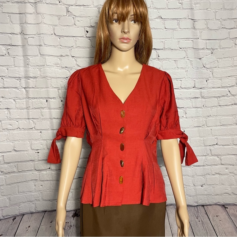 NWT New Moon River Short Sleeve Beads Button Jacket Size M